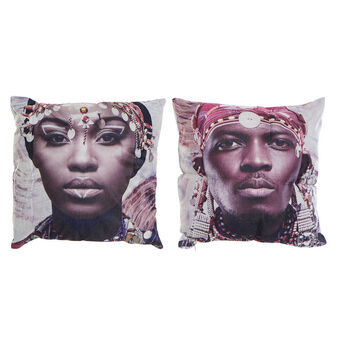 Tyyny DKD Home Decor Monivärinen Polyesteri Afrikkalainen mies (2 pcs) (45 x 10 x 45 cm)