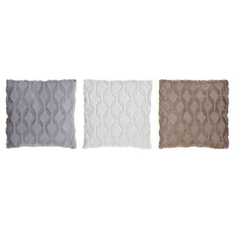 Tyyny DKD Home Decor Valkoinen Ruskea Polyesteri Vinoneliö (45 x 10 x 45 cm) (3 pcs)