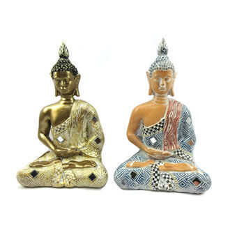 Koristehahmo DKD Home Decor Hartsi Buddha (2 pcs) (13 x 8.8 x 20.5 cm)