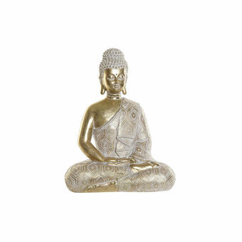 Koristehahmo DKD Home Decor Kullattu Buddha Valkoinen Hartsi (18.5 x 10.5 x 24 cm)