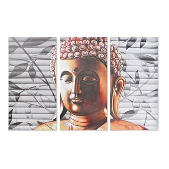 Set of 3 pictures DKD Home Decor Buddha Itämainen (120 x 2 x 80 cm) (3 pcs) (2 osaa)