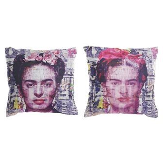 Tyyny DKD Home Decor Polyesteri Monivärinen Moderni Frida (45 x 10 x 45 cm) (2 osaa)