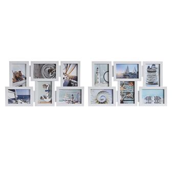 Kuvakehys DKD Home Decor Kristalli Valkoinen PP Välimeren (49 x 2 x 28 cm) (2 osaa)