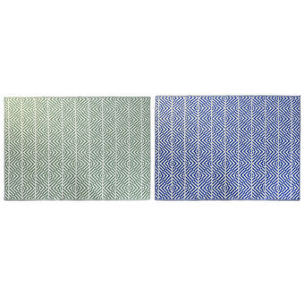 Matto DKD Home Decor Sininen Valkoinen Vihreä polypropeeni (150 x 210 x 1 cm) (2 osaa)