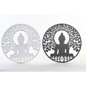 Seinäkoriste DKD Home Decor Metalli Buddha Itämainen (2 osaa) (40 x 1 x 40 cm)
