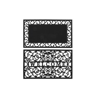 Kynnysmatto DKD Home Decor Musta Kumi (2 osaa) (75 x 45 x 1.5 cm)
