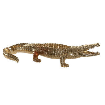 Koristehahmo DKD Home Decor Kullattu Hartsi Siirtomaatyylinen Krokotiili (47,5 x 16,5 x 10,5 cm)