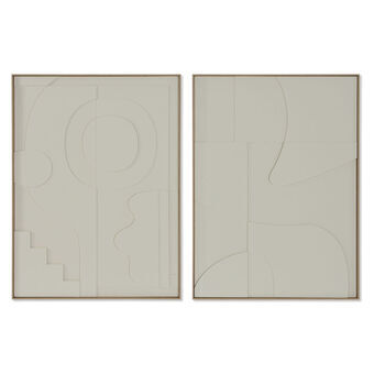 Maalaus Home ESPRIT Abstrakti Skandinaavinen 75 x 4 x 100 cm (2 osaa)