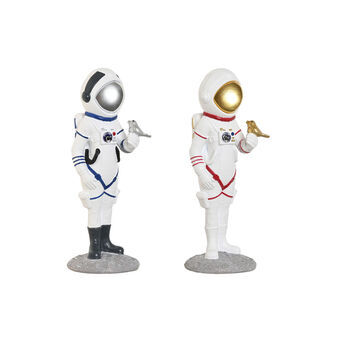 Koristehahmo Home ESPRIT Sininen Valkoinen Punainen Hopeinen Nainen Astronautti 10 x 11 x 29 cm (2 osaa)