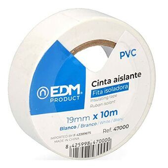 Eristysteippi EDM Valkoinen PVC (10 m x 19 mm)