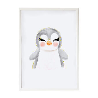 Maalaus Crochetts Monivärinen 33 x 43 x 2 cm Pingviini