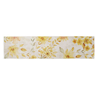 Matto DKD Home Decor Keltainen Valkoinen Polyesteri Puuvilla (60 x 240 x 0.5 cm)