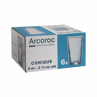 Lasi Arcoroc Conique Läpinäkyvä Lasi (6 osaa) (8 cl)