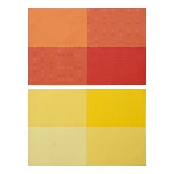 Tabletti DKD Home Decor Keltainen Oranssi PVC (2 pcs) (45 x 31 x 0.5 cm)
