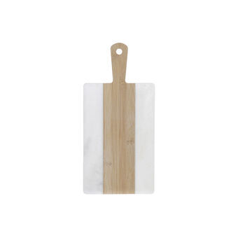 Leikkuulauta DKD Home Decor Valkoinen Luonnollinen Bambu Marmori Muovinen Suorakulmainen 38 x 18 x 1 cm