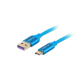 USB A - USB C kaapeli Lanberg CA-USBO-21CU-0010-BL Sininen ( 1m)
