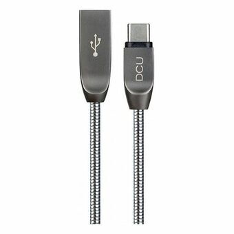USB A - USB C kaapeli DCU 30402015 metalli Hopeinen 1 m