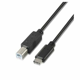 USB C - USB B kaapeli Aisens A107-0053 1 m Musta