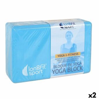 Joogapalikat LongFit Sport Sininen 12,5 x 15 x 7,5 cm (2 osaa)