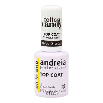 Kynsilakan kiinnitin Andreia Cotton Candy Top Coat Nº 01 Milky White 10,5 ml