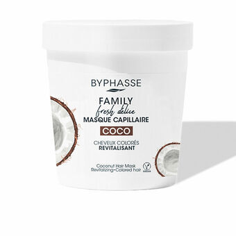 Elvyttävä naamio Byphasse Family Fresh Delice Kookos Värjätyt hiukset (250 ml)