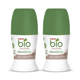 Roll-on-deodorantti BIO NATURAL 0% INVISIBLE Byly (2 pcs)