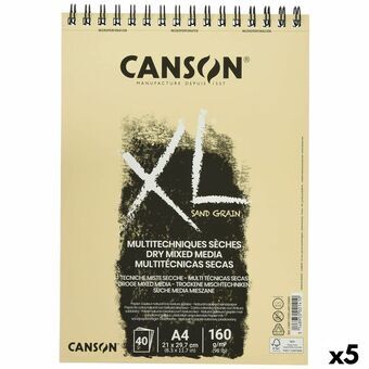 Drawing pad Canson XL Sand Luonnollinen A4 40 Levyt 160 g/m2 5 osaa
