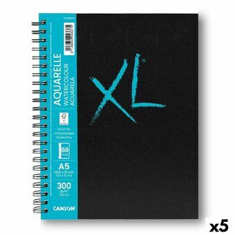 Drawing pad Canson XL Aquarelle 34  Levyt A5 Valkoinen 5 osaa 300 g/m²