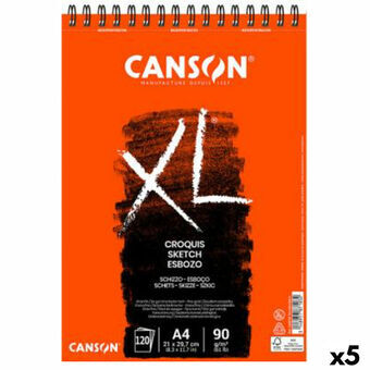 Drawing pad Canson XL Esboso 20 Levyt A4 5 osaa 90 g/m² Valkoinen Luonnollinen