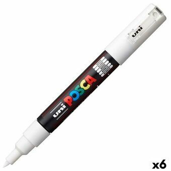 huopakärkiset kynät POSCA PC-1M Valkoinen Musta (6 osaa)