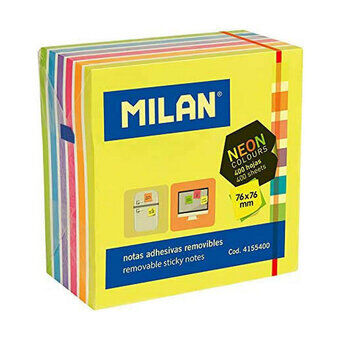 Muistio Milan Neon Itseliimautuvat Keltainen (7,6 x 7,6 cm)