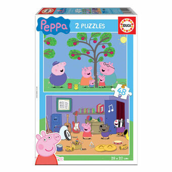 2 palapelin setti   Peppa Pig         48 Kappaletta 28 x 20 cm  