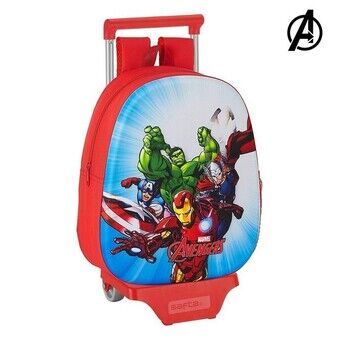 3D Koululaukku pyörillä 705 The Avengers Punainen