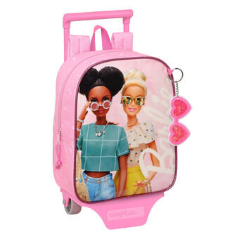 Reppu pyörillä Barbie Girl Pinkki 22 x 27 x 10 cm