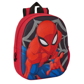 3D Koululaukku Spiderman Musta Punainen 27 x 33 x 10 cm
