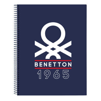 Muistikirja Benetton Varsity Harmaa Laivastonsininen A4 120 Levyt