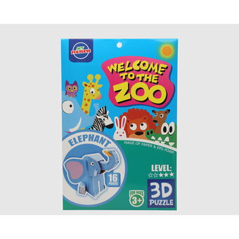 3D-palapeli Zoo Norsu 27 x 18 cm 16 Kappaletta