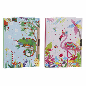 Päiväkirja tarvikkeineen DKD Home Decor Sininen Pinkki (13.5 x 1 x 18 cm) (23 x 5.4 x 18.5 cm)