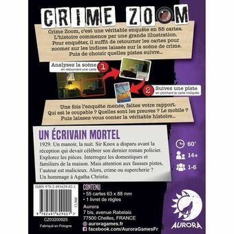 Lautapeli Asmodee Crime Zoom Un Écrivain Mortel (FR)