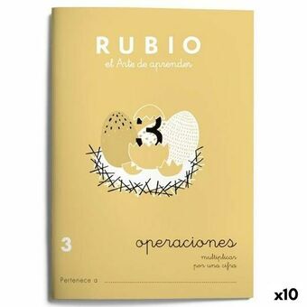 Matematiikan harjoituskirja Rubio Nº3 A5 Espanja 20 Levyt (10 osaa)