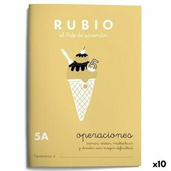 Matematiikan harjoituskirja Rubio Nº 5A A5 Espanja 20 Levyt (10 osaa)