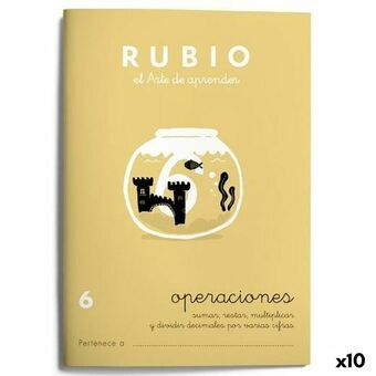 Matematiikan harjoituskirja Rubio Nº 6 A5 Espanja 20 Levyt (10 osaa)