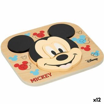 Lasten puinen palapeli Disney Mickey Mouse + 12 vuotta 6 Kappaletta (12 osaa)