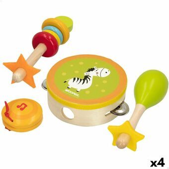 Set of toy musical instruments Woomax 14,5 x 4,5 x 14,5 cm Puu (4 osaa)