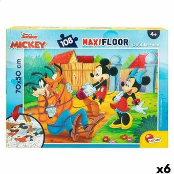 Lasten palapeli Mickey Mouse Kaksipuolinen 108 Kappaletta 70 x 1,5 x 50 cm (6 osaa)