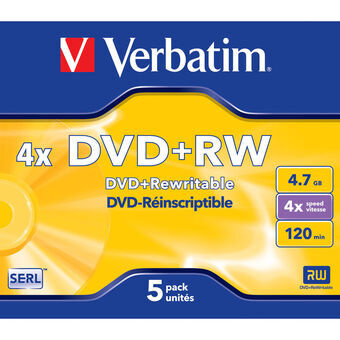 DVD-RW Verbatim Matt Silver 5 osaa 4x 4,7 GB