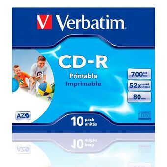 CD-R Verbatim Wide Inkjet Printable 10 osaa 700 MB 52x