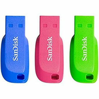 Muistitikku SanDisk SDCZ50C-016G-B46T Sininen Pinkki Vihreä 16 GB (3 osaa)