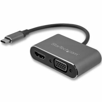 USB C - VGA/HDMI Adapteri Startech CDP2HDVGA Musta 4K Ultra HD