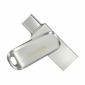 Micro-SD-Muistikortti Adapterilla SanDisk Ultra Dual Drive Luxe Hopeinen Teräs 64 GB